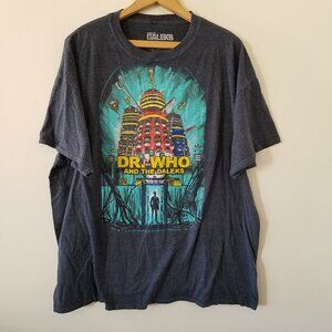 Dr Who And The Daleks Graphic Men's Adults Short Sleeve Gray T-Shirt Size 2XL
